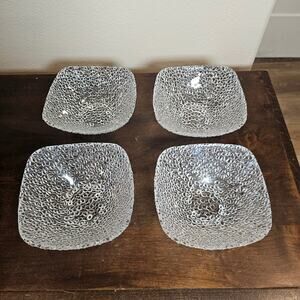 Vetropuro Clear Square Bowls - Set of 4